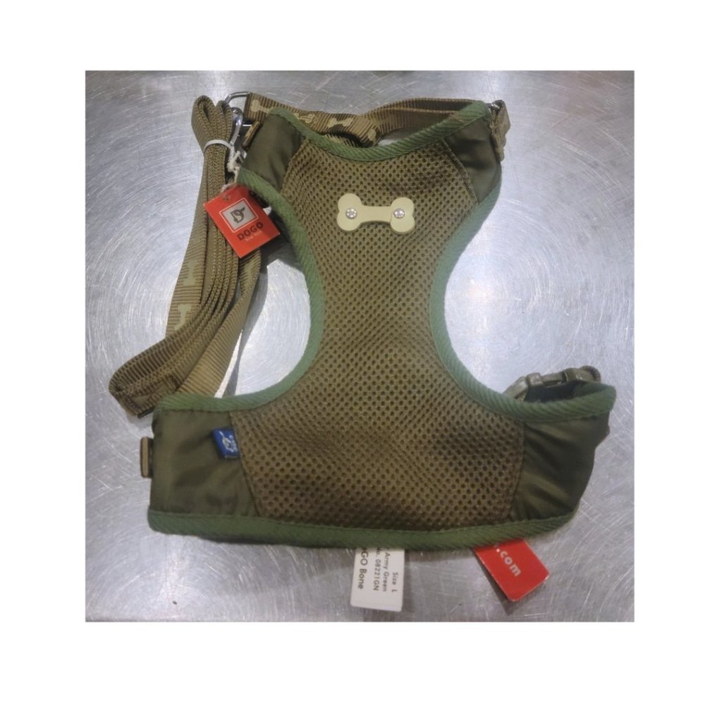 Army Green ActiveGo Bone Dog Harness Dogo® Pet Fashions,  NWT, Large